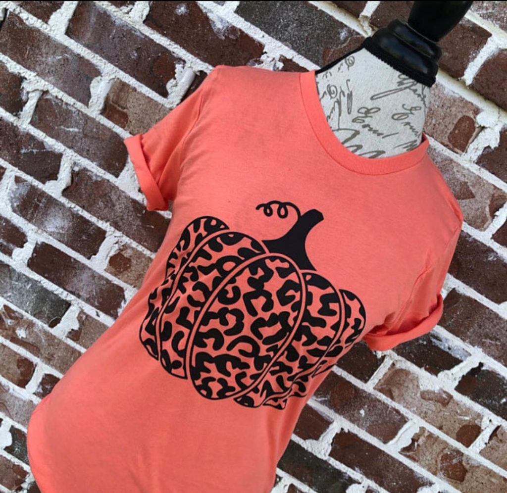 leopard print pumpkin shirt