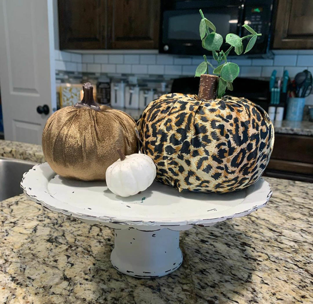 leopard print pumpkin home decor